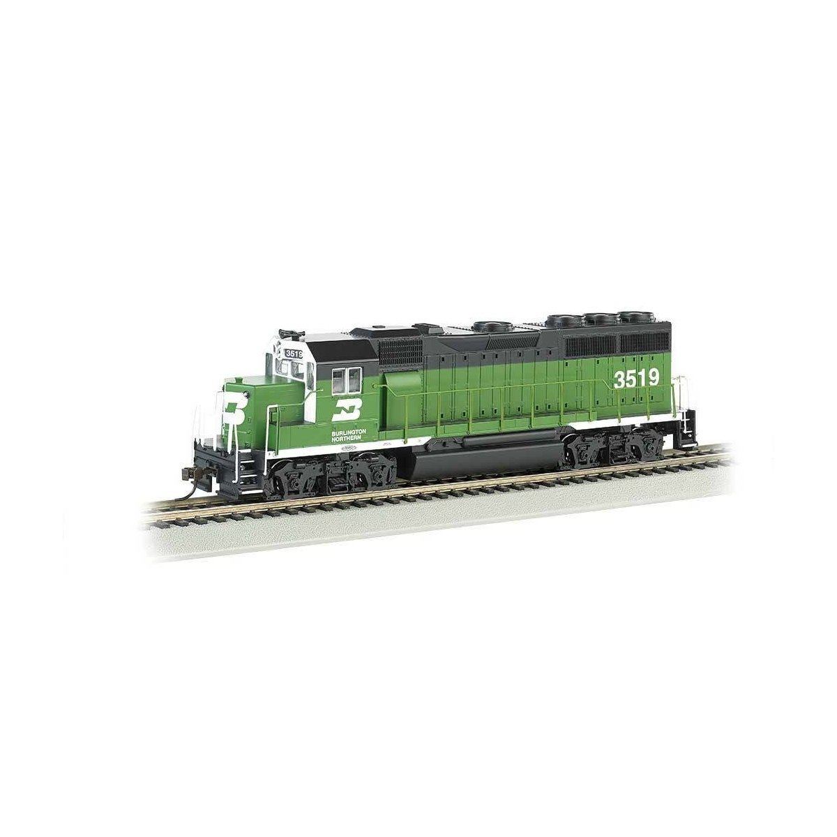 EMD GP40 - Standard DC -- Burlington Northern 3519 (Cascade Green, black, white), HO Bachmann Industries 63503