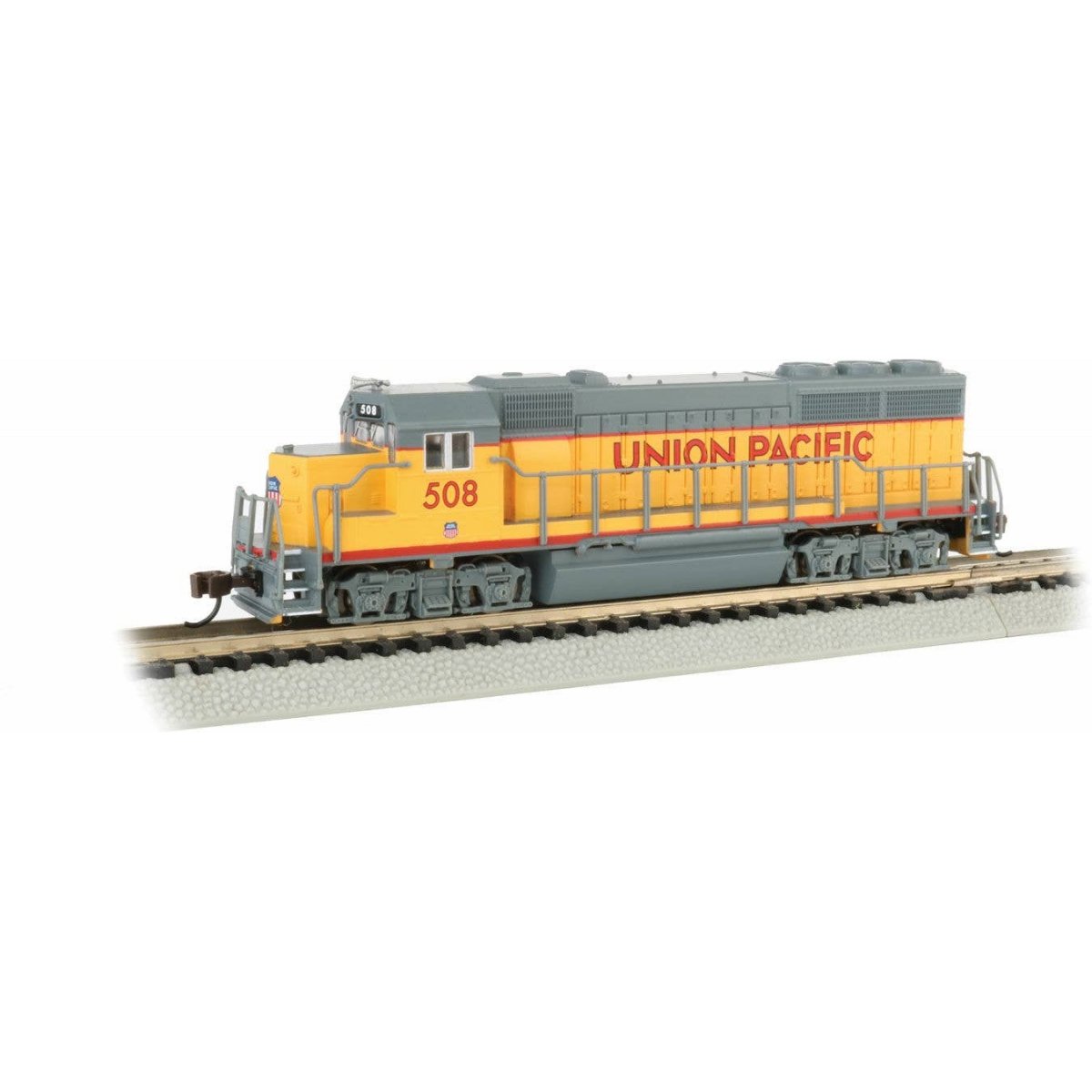 EMD GP40 No Dynamic Brakes - Standard DC -- Union Pacific 508 (Armour Yellow, gray), N Bachmann Industries 63562