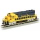 EMD GP40 with Dynamic Brakes - Standard DC -- Santa Fe 3808 (Warbonnet blue, yellow), N Bachmann Industries 63563