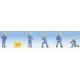THW (Technical Aid Agency) -- 5 Figures (blue uniforms) & Portable Generator, HO Noch Gmbh & Co 15025