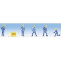 THW (Technical Aid Agency) -- 5 Figures (blue uniforms) & Portable Generator, HO, Noch Gmbh & Co 15025