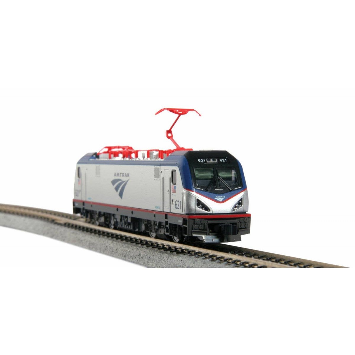 Siemens ACS-64 Electric - Standard DC -- Amtrak 627 (silver, blue, red Travelmark Logo), N Kato USA Inc 1373002