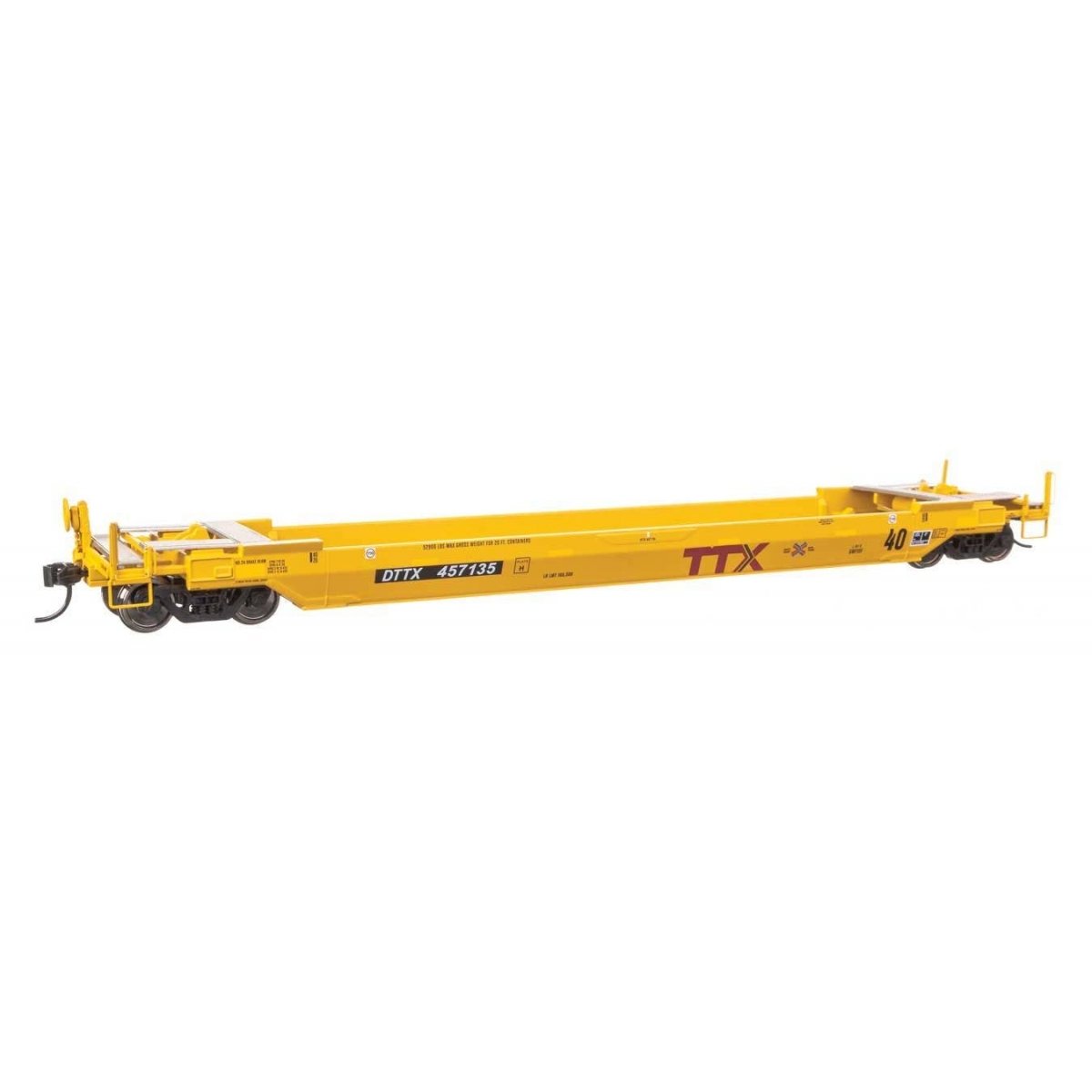 Gunderson Rebuilt All-Purpose 40′ Well Car - Ready-To-Run -- DTTX (New Logo w/Railbox Logo) 457135, HO WalthersProto 109146