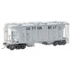 PS-2 2-Bay Covered Hopper - Ready to Run -- Cotton Belt SSW 77112 (As-Built 1957, gray, black, Small Logo), HO Kadee Quality Pro