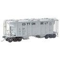 PS-2 2-Bay Covered Hopper - Ready to Run -- Cotton Belt SSW 77112 (As-Built 1957, gray, black, Small Logo), HO, Kadee Quality Pr