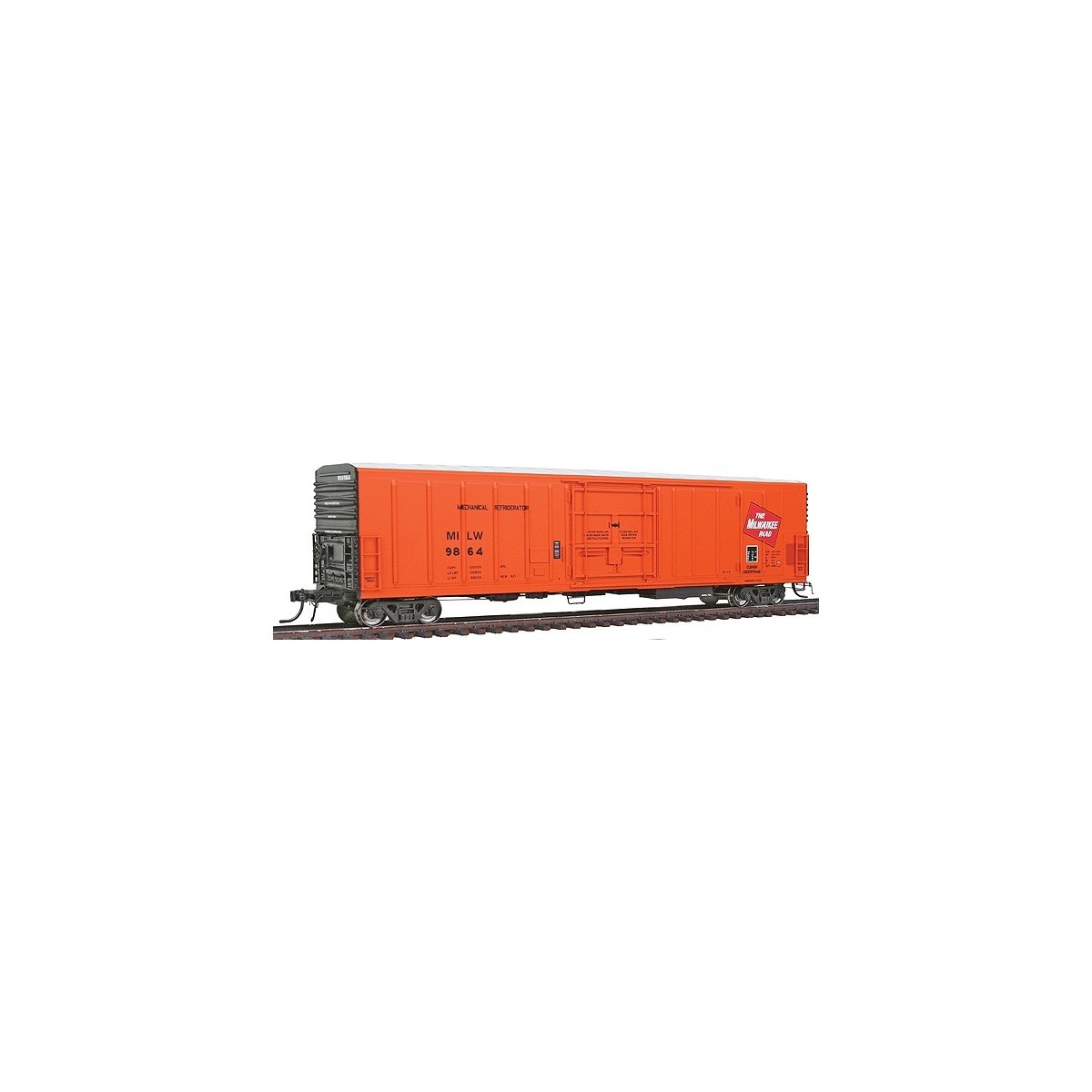 R-70-20 Mechanical Reefer - Ready to Run -- Milwaukee Road (orange, white, red), HO Intermountain Railway Company 48815
