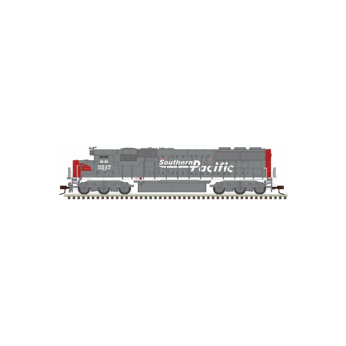 EMD SD50 with Ditch Lights - ESU LokSound and DCC - Master Gold(TM) -- Southern Pacific 5504 (gray, red), N Atlas Model Railroad