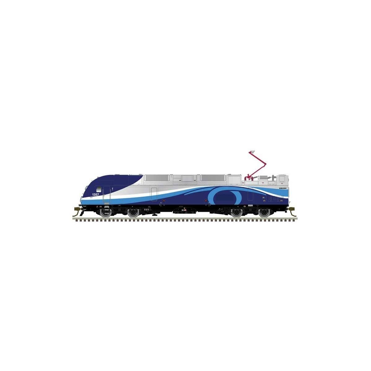 Bombardier ALP-45DP Dual Mode w/LokSound & DCC Master(R) Gold -- Montreal EXO 1360 (Patched, silver, blue, white, black), HO Atl