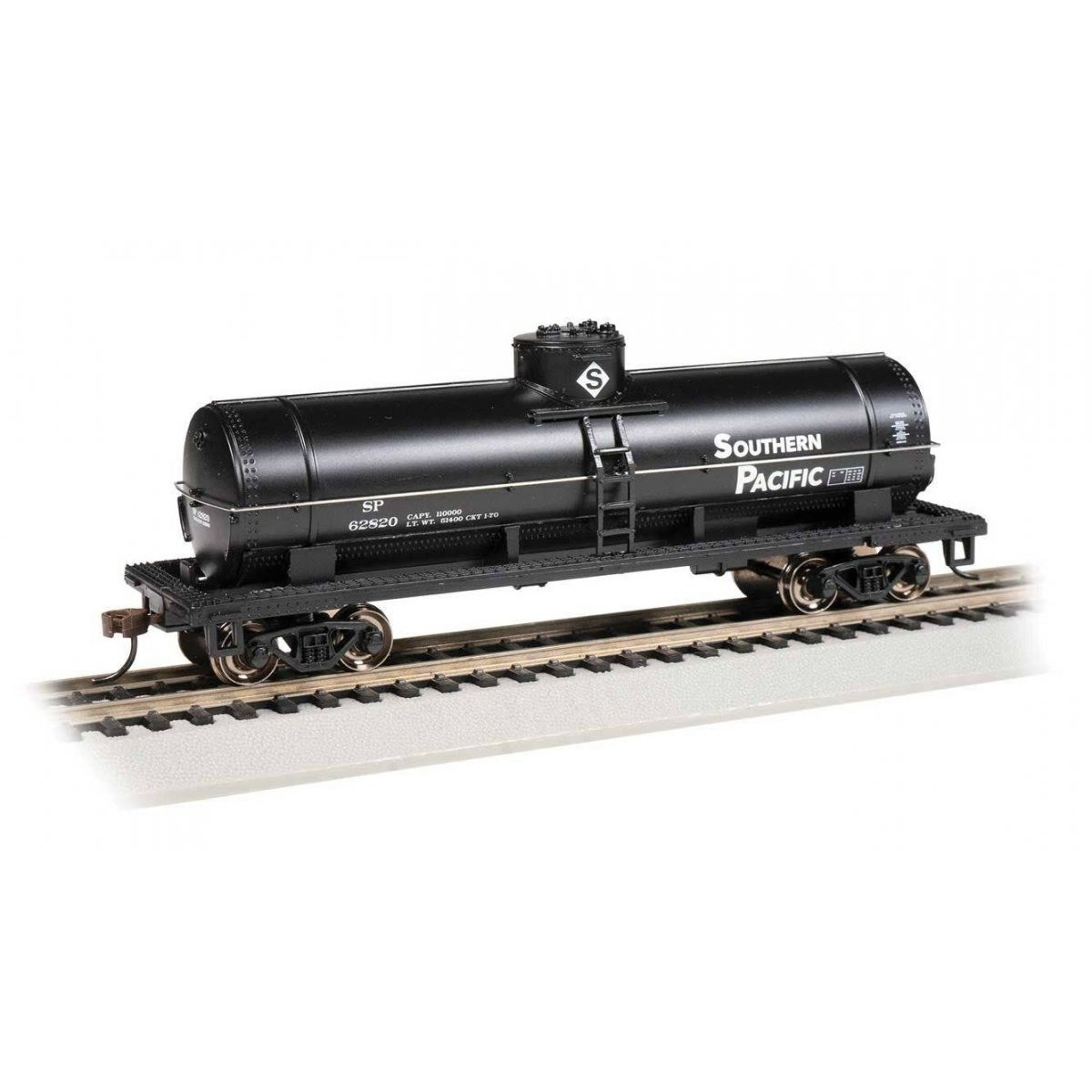 40′ Single-Dome Tank Car - Ready to Run - Silver Series(R) -- Southern Pacific 62820 (black, white, Sans Serif Lettering), HO 