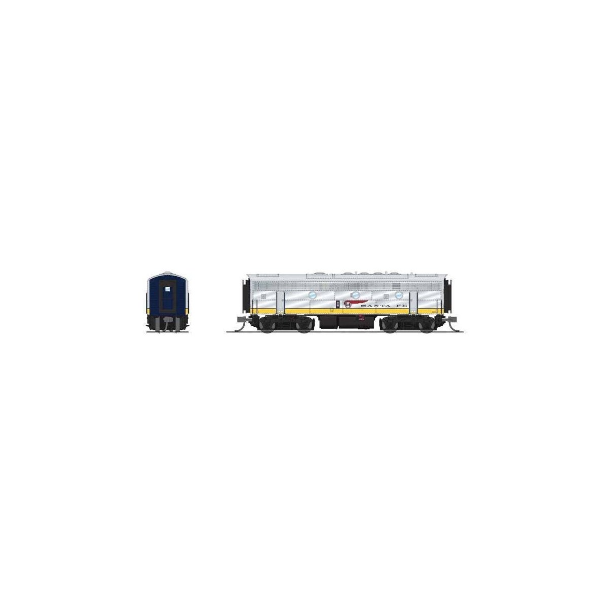 EMD F7B - Sound and DCC - Paragon4(TM) -- Santa Fe 351A (Yellowbonnet, silver, yellow, blue), N Broadway Limited Imports 9245