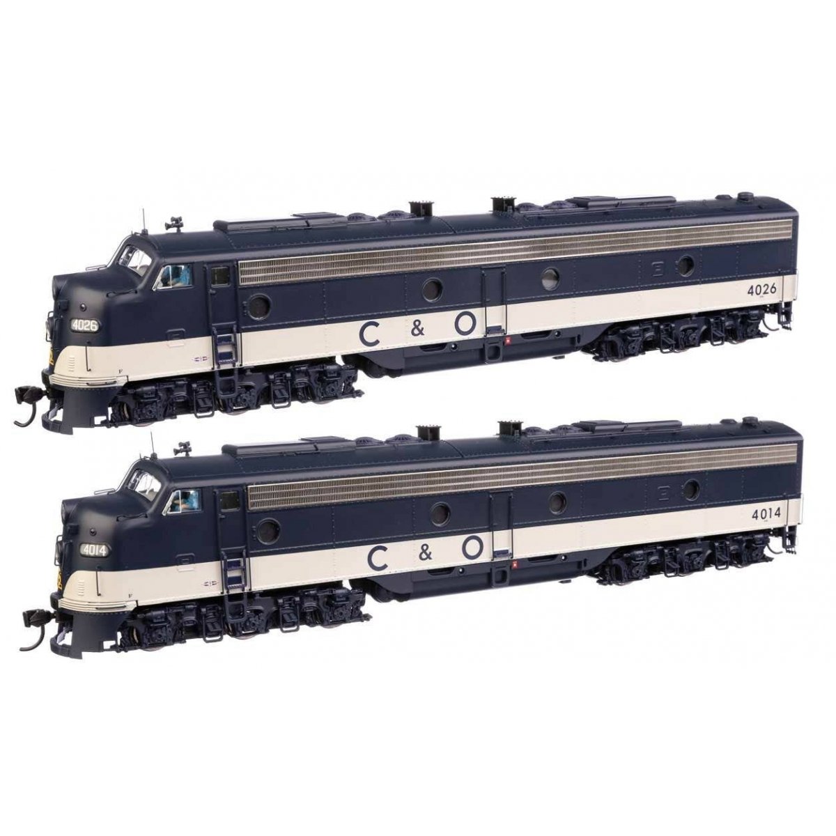 EMD E8 A-A with LokSound 5 Sound & DCC -- Chesapeake & Ohio 4014 & 4026, HO WalthersProto 42911