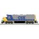 EMD GP40-2 - Standard DC - Master(R) Silver -- CSX 6221 (Front & Rear Ditch Lights, YN2, yellow, blue, gray), HO Atlas Model Rai