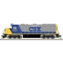 EMD GP40-2 - Standard DC - Master(R) Silver -- CSX 6221 (Front & Rear Ditch Lights, YN2, yellow, blue, gray), HO Atlas Model Rai
