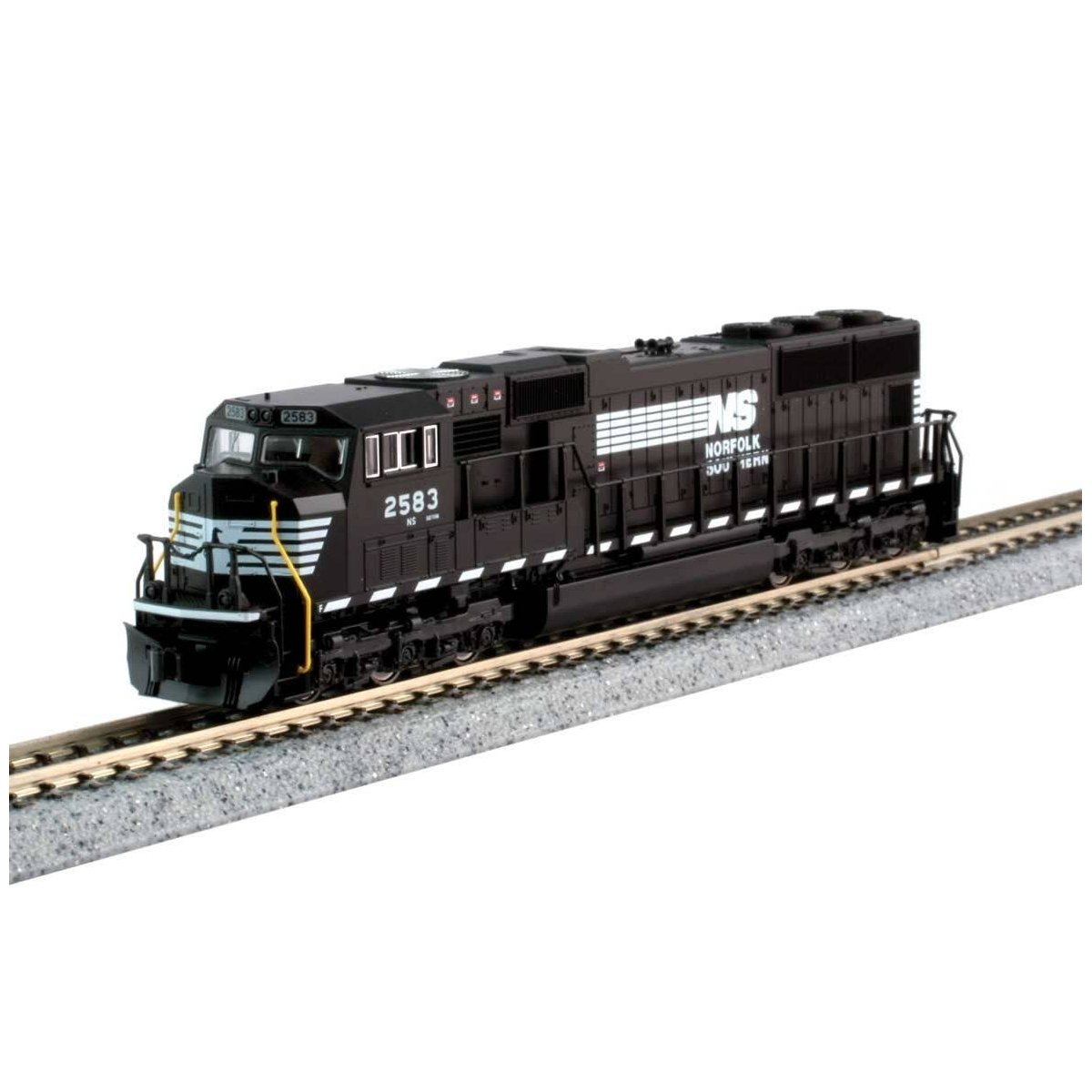 EMD SD70M w/Standard Flat Radiators - Standard DC -- Norfolk Southern 2586 (black, white), N Kato USA Inc 1767614
