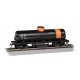 Track Cleaning Tank Car - Ready to Run - Silver Series(R) -- Santa Fe 100271 (black, orange, Gasoline Service), HO Bachmann Indu