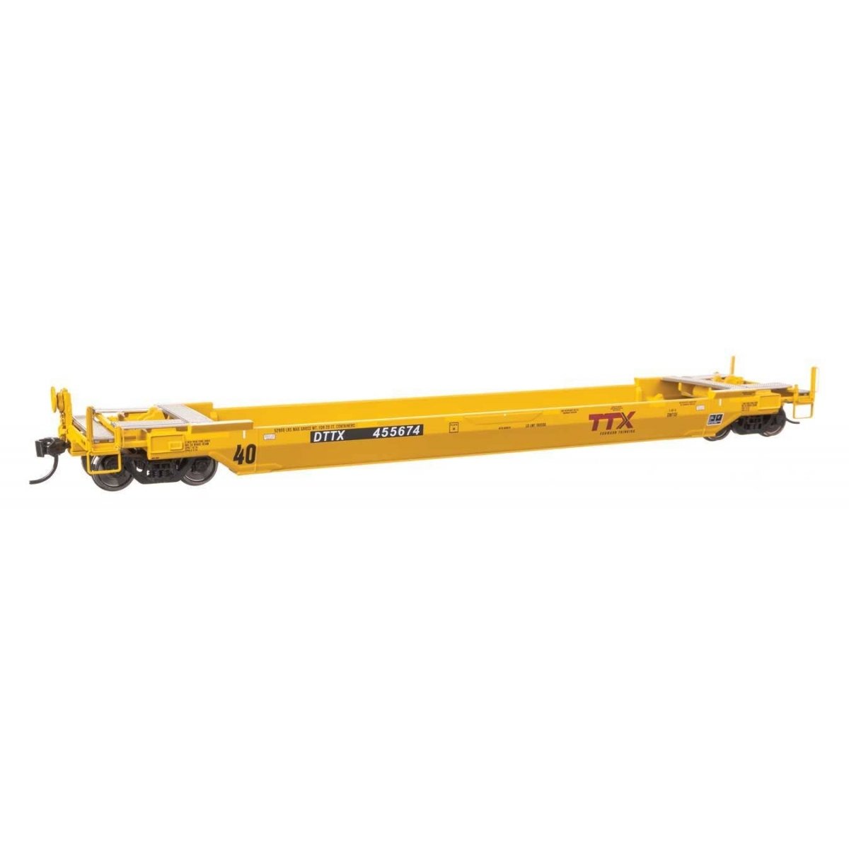 Gunderson Rebuilt All-Purpose 40′ Well Car - Ready-To-Run -- DTTX (Forward Thinking) 455674, HO WalthersProto 109145