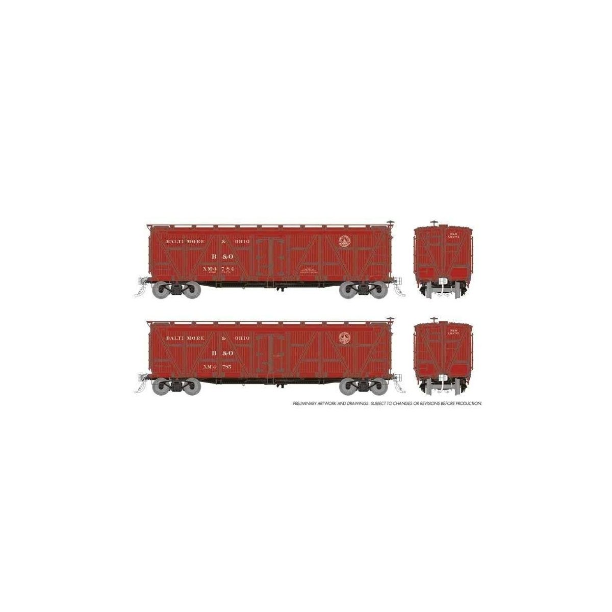 FGE Class R7 Wood Reefer - Ready to Run -- Baltimore & Ohio (Boxcar Red, 13 States Logo), HO Rapido Trains Inc 177206A
