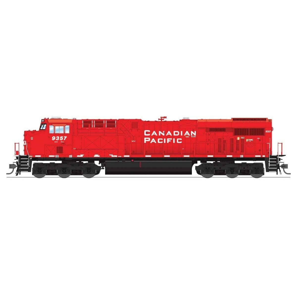 GE ES44AC - Standard DC - Stealth -- Canadian Pacific 9568 (red, white, black), HO Broadway Limited Imports 8556