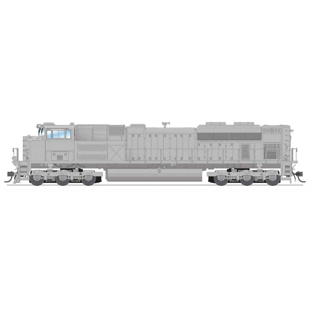 EMD SD70ACe - Standard DC - Stealth Series -- Undecorated, High Headlight, HO Broadway Limited Imports 8720