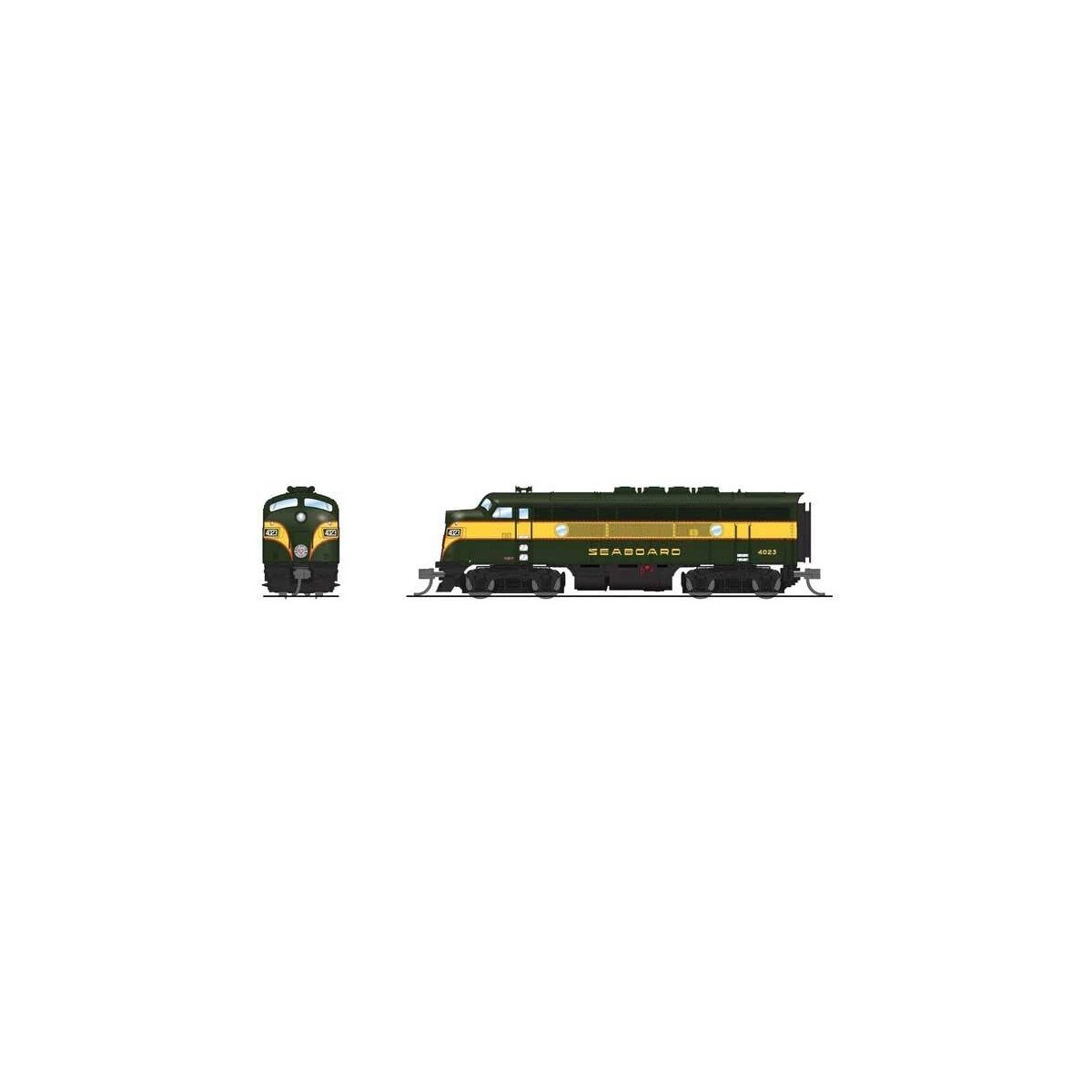 EMD F3A - Standard DC - Stealth -- Seaboard Air Line 4023 (green, yellow, red), N Broadway Limited Imports 9230