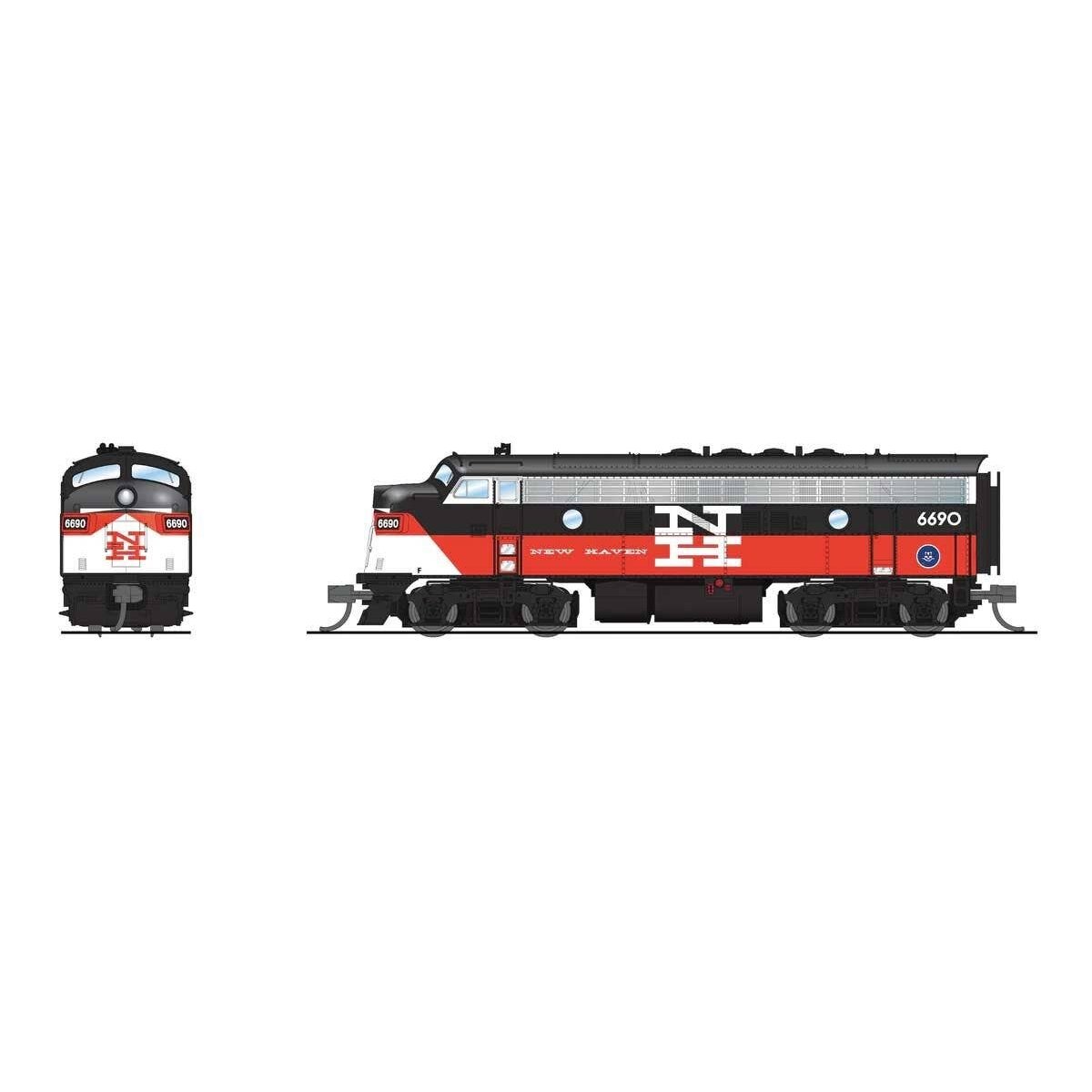 EMD F7A - Standard DC - Stealth -- Connecticut Department of Transportation 6691 (NH McGinnis, black, red, whi, N Broadway Limit