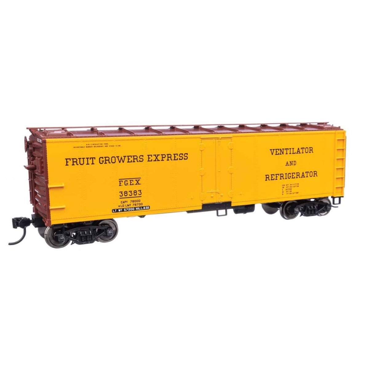40′ Steel Reefer with Dreadnaught Ends - Ready To Run -- Fruit Growers Express FGEX 38383, HO WalthersMainline 41410