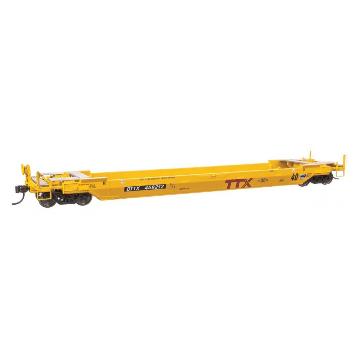 Gunderson Rebuilt All-Purpose 40′ Well Car - Ready-To-Run -- DTTX (New Logo w/Railbox Logo) 459212, HO WalthersProto 109149