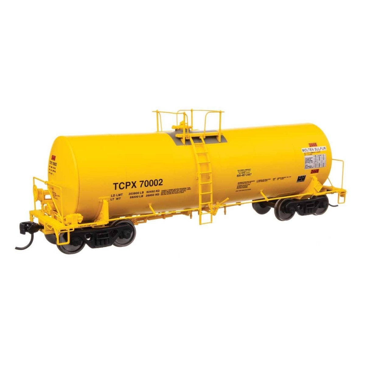 40′ Trinity 14,000-Gallon Molten Sulfur Tank Car - Ready to Run -- TCPX 70002, HO, WalthersProto 100065
