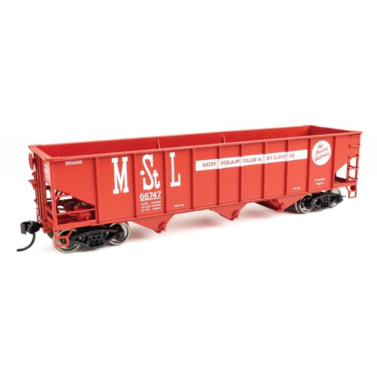 70-Ton AAR 3-Bay Open Hopper - Ready to Run -- Minneapolis & St. Louis 66656, HO WalthersMainline 56714