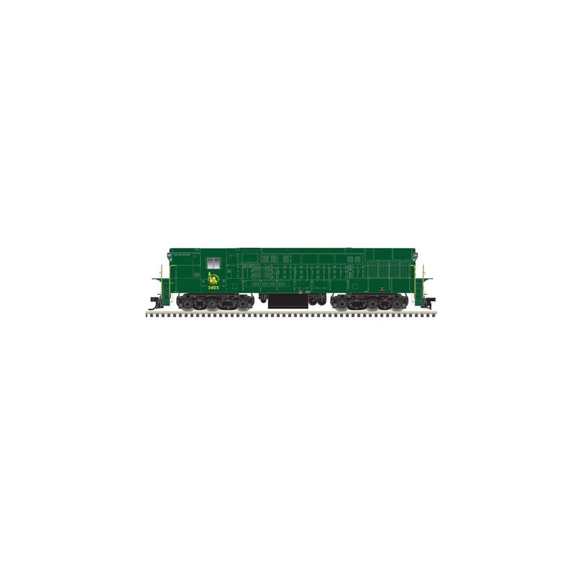 FM H-24-66 Phase 1B Trainmaster - Standard DC -- Central Railroad of New Jersey 2403 (green, gold, no stripes), N Atlas Model Ra