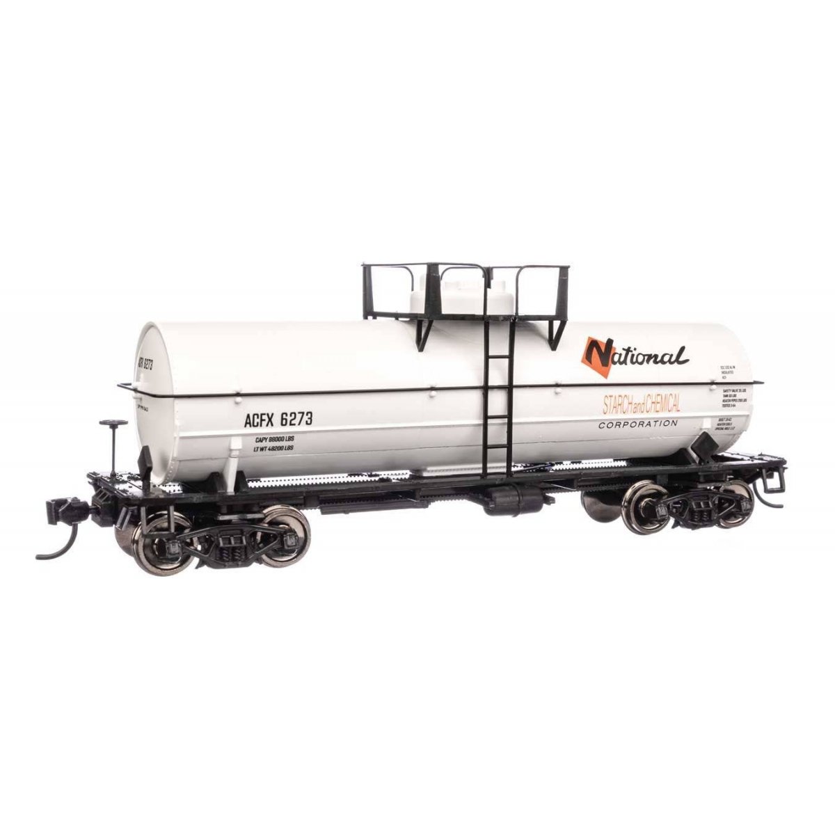 36′ 10,000-Gallon Insulated Tank Car w/Large Dome, Bolted Jacket - Ready to -- National Starch & Chemical ACFX 6273, HO, Walth