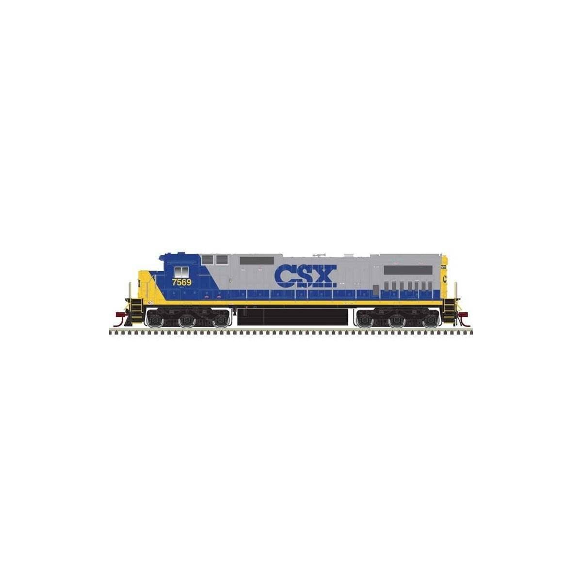 GE Dash 8-40C - Front Ditch Lights - Standard DC - Master(R) -- CSX 7586 (YN2, gray, blue, yellow), N Atlas Model Railroad Co. 4
