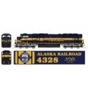 EMD SD70MAC w/Nose Headlight - Standard DC -- Alaska Railroad 4328 100 Years (Anniversary, blue, yellow), N, Kato USA Inc 176641