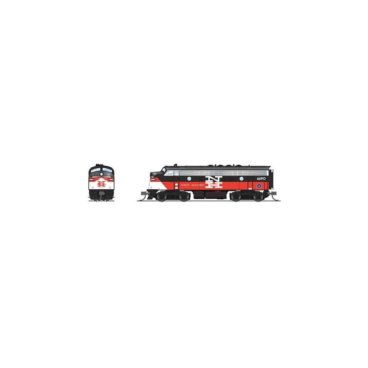 EMD F7A - Sound and DCC - Paragon4(TM) -- Connecticut Department of Transportation 6690 (NH McGinnis, black, red, whi, N Broadwa