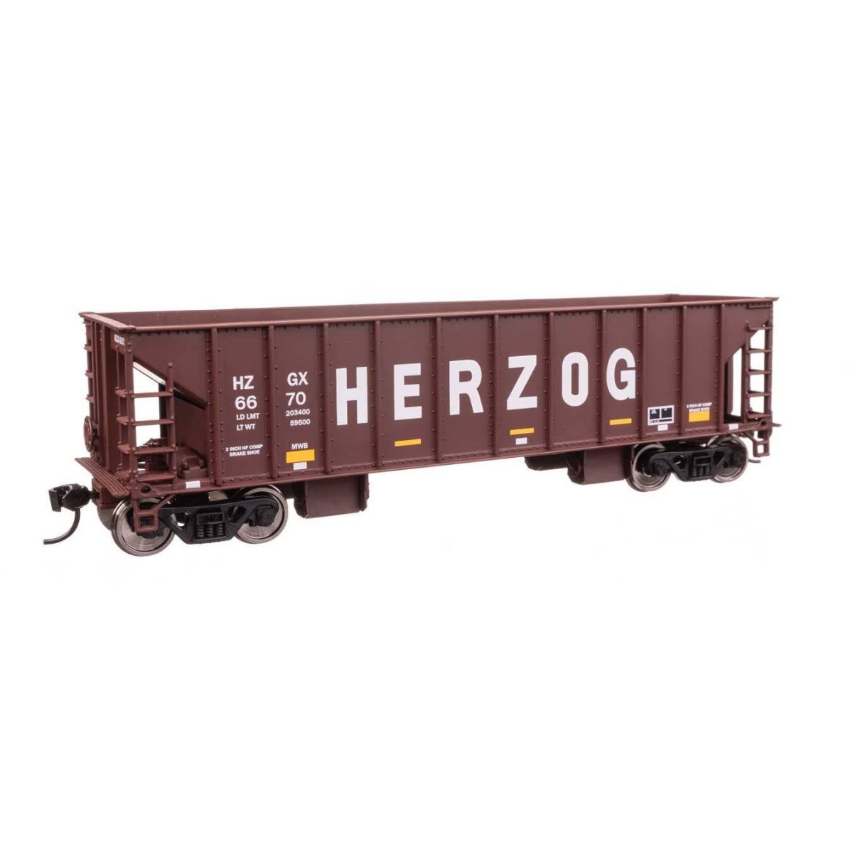 41′ Ballast Hopper - Ready to Run -- Herzog 6670, HO, WalthersMainline 57021