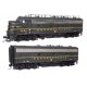 EMD FP7 & F7B Standard DC -- Pennsylvania Railroad EFP-15 9858A, EH-15 9858B (Brunswick Green, Keystone, HO WalthersProto 49538