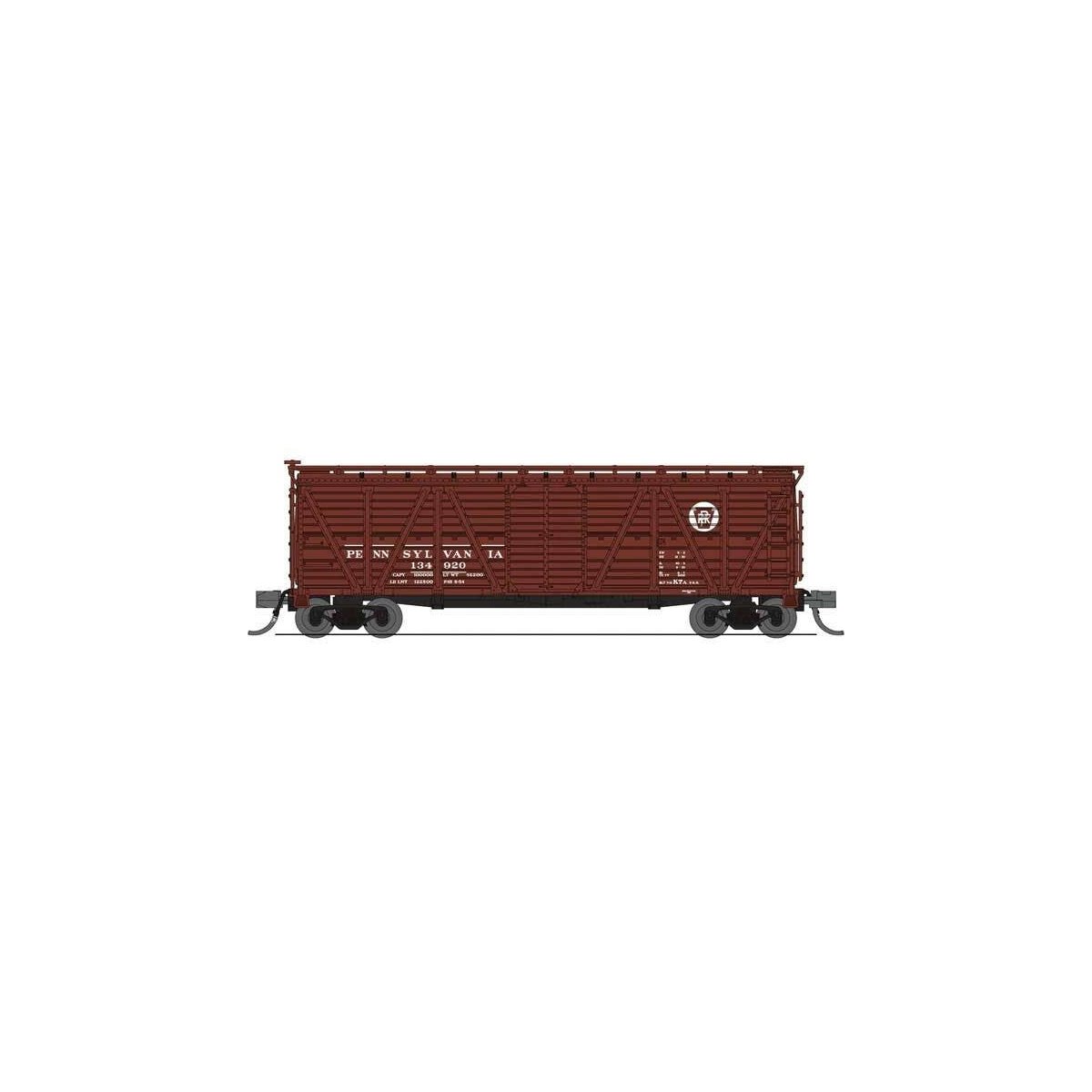 PRR K7 Stock Car 2-Pack (No Sound) - Ready to Run -- Pennsylvania Railroad 135396 (Tuscan), N Broadway Limited Imports 8485