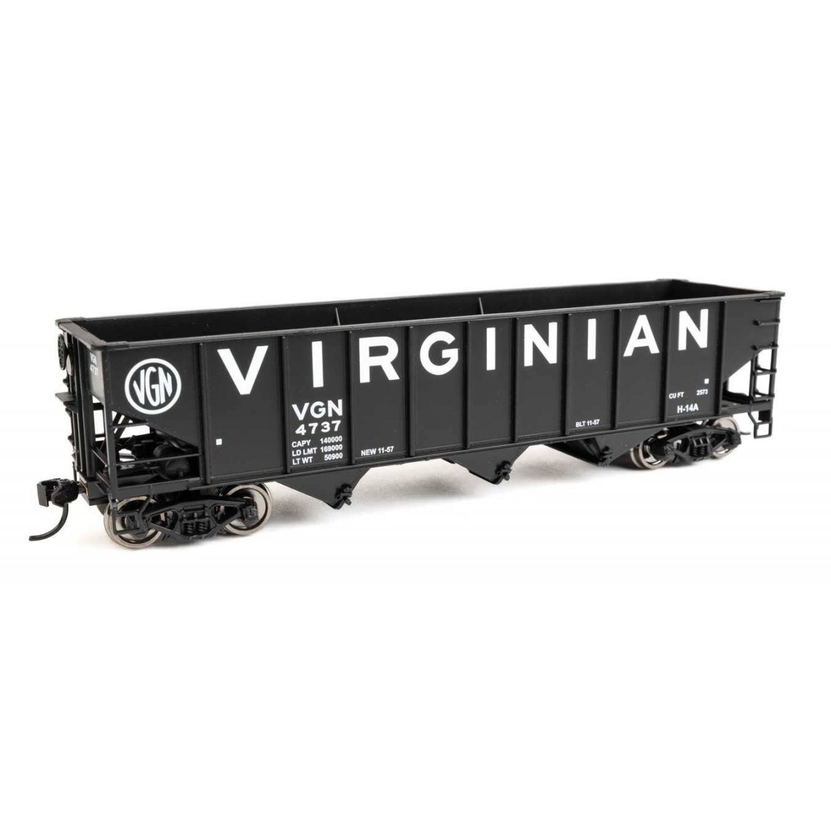 70-Ton AAR 3-Bay Open Hopper - Ready to Run -- Virginian 4737, HO WalthersMainline 56731
