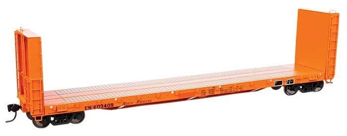 50′ CC&F Bulkhead Flatcar - Ready to Run -- Canadian National 603409 (orange), HO, WalthersProto 104352