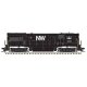 GE U30B High Nose - Standard DC - Master(R) Silver -- Norfolk & Western 8526 (black, white, Block NW Logo), HO Atlas Model Railr