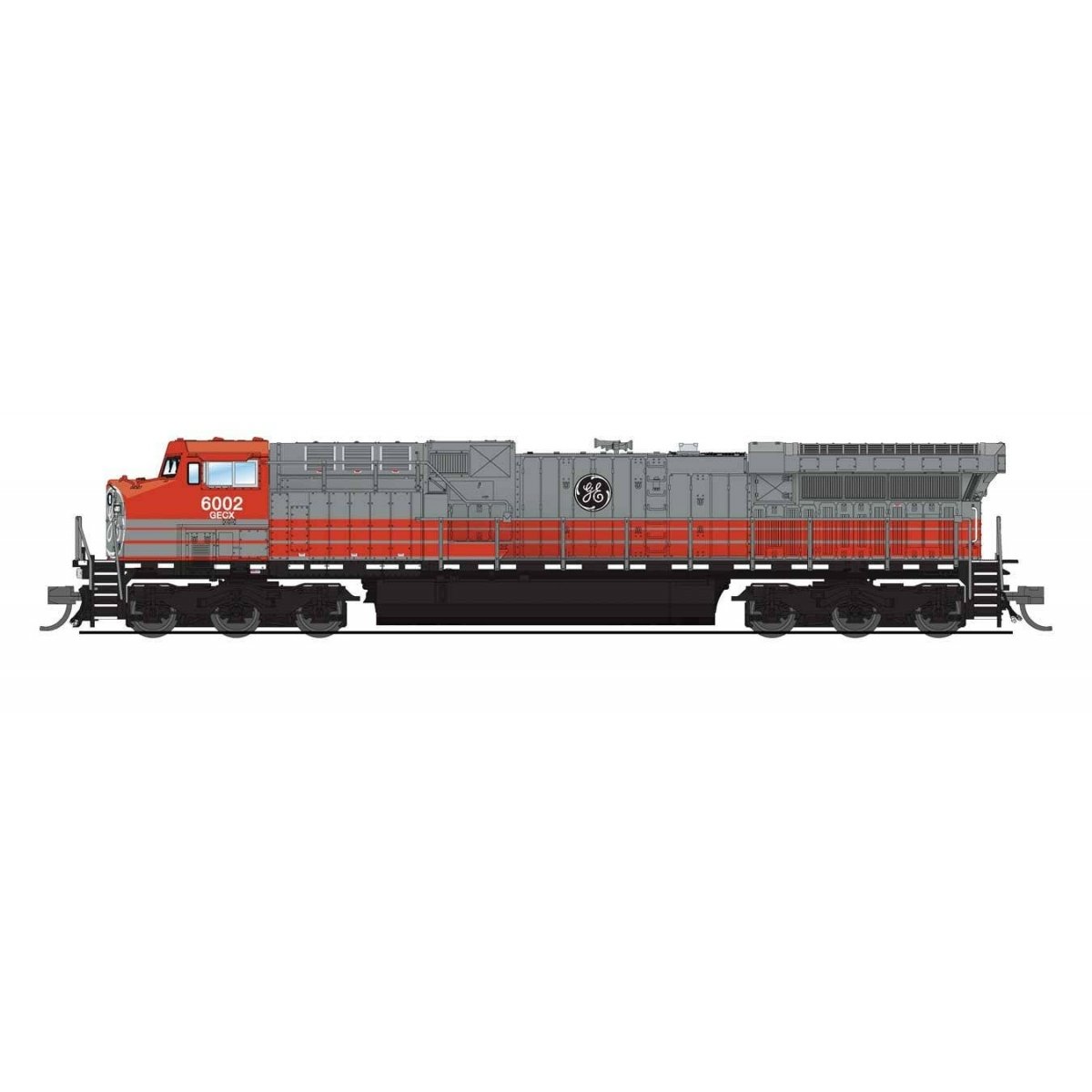 GE AC6000CW - Sound & DCC - Paragon4(TM) -- General Electric Demonstrator GECX 6002 (gray, red), N Broadway Limited Imports 8576