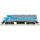 EMD GP38 Low Nose w/Dynamic Brakes - LokSound & DCC - Master(R) Gold -- Central Maine & Quebec CMQ 3812 (gray, blue, Ditch Light