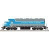 EMD GP38 Low Nose w/Dynamic Brakes - LokSound & DCC - Master(R) Gold -- Central Maine & Quebec CMQ 3812 (gray, blue, Ditch Light
