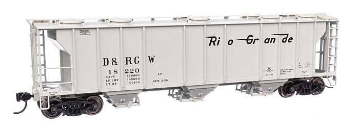 50′ Pullman-Standard PS-2 2893 3-Bay Covered Hopper - Ready to Run -- Denver & Rio Grande Western(TM), HO, WalthersMainline 70