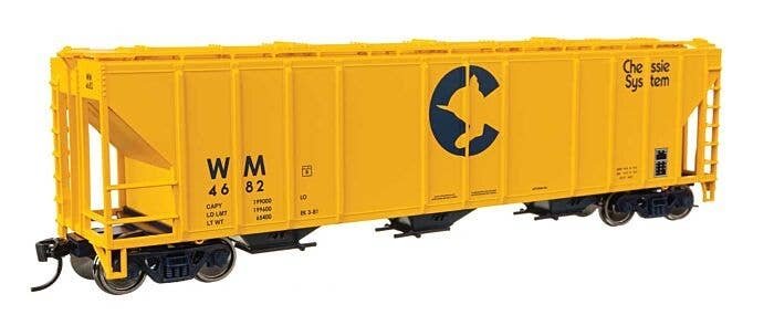 50′ Pullman-Standard PS2-CD 4427 3-Bay Covered Hopper - Ready to Run -- Western Maryland 4682, HO, WalthersMainline 49431