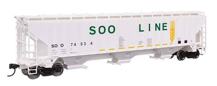 57′ Trinity 4750 3-Bay Covered Hopper - Ready to Run -- Soo Line 74534, HO, WalthersMainline 49073