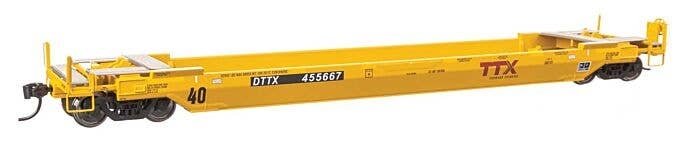 Gunderson Rebuilt All-Purpose 40′ Well Car - Ready-To-Run -- DTTX (Forward Thinking) 455667, HO, WalthersProto 109144