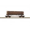 Disconnect Log Car w/Load - Ready to Run -- Painted, Unlettered (Boxcar Red), G, LGB 46775