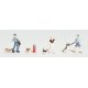 Scenic Accents(R) Figures -- People & Pets (3 People, 3 Dogs), HO Woodland Scenics 1827
