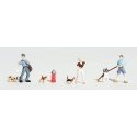 Scenic Accents(R) Figures -- People & Pets (3 People, 3 Dogs), HO, Woodland Scenics 1827